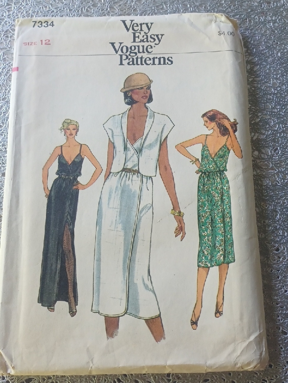 Women's Midi Dress Sewing Pattern - White, Black, Green